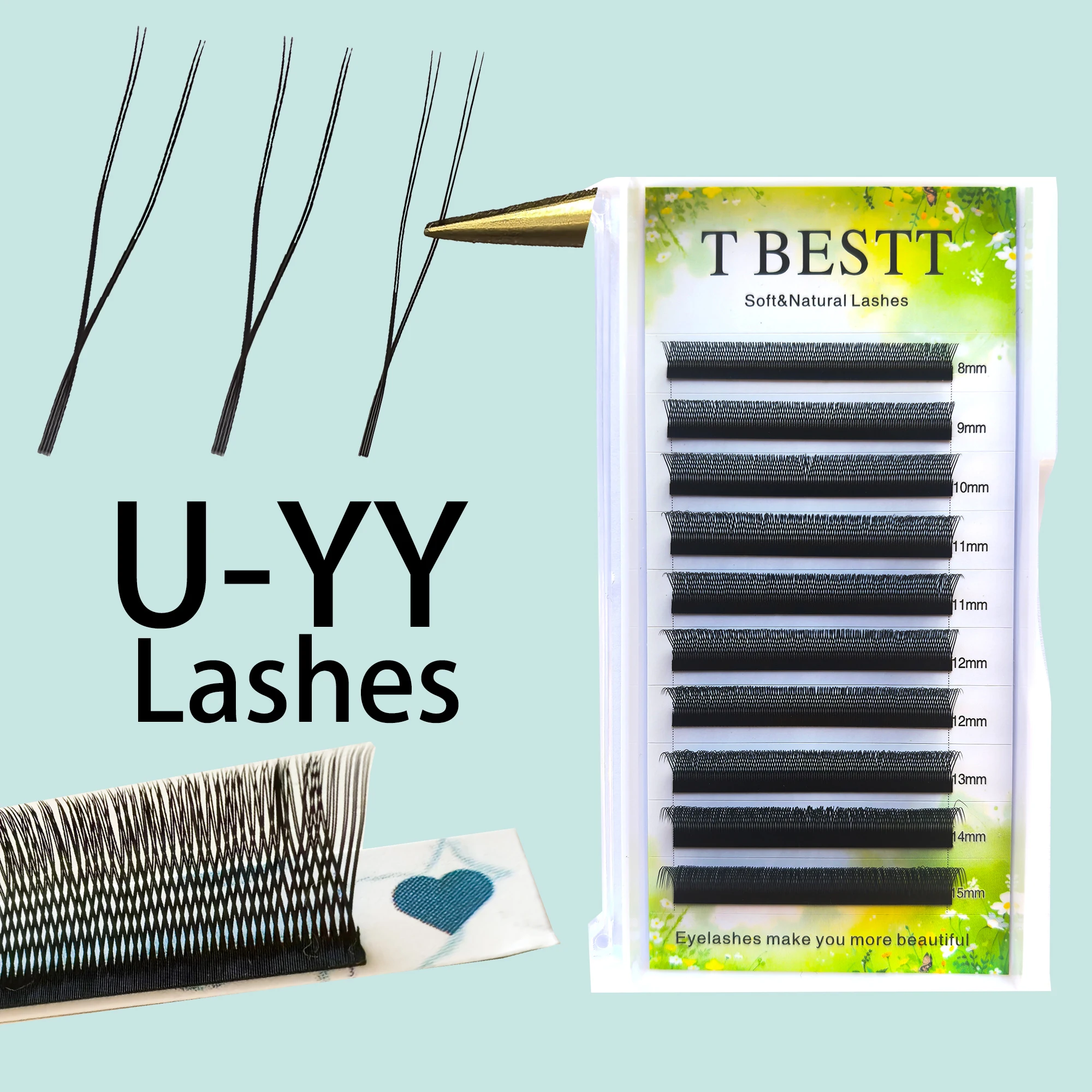 Tbestt YY Lashes U Lashes YY Extensions Soft False Eyelashes YY U Eyelash Natural Brazilian YY Cilios Lashes Extensions