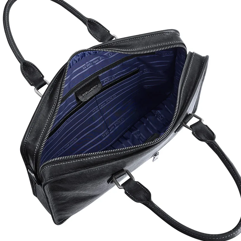 Valigetta da uomo in pelle, borsa per laptop di grande capacità, borsa a tracolla multifunzionale per viaggi d'affari e pendolari