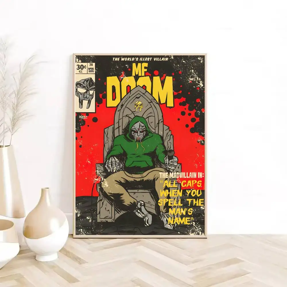 M-MF Doom Madlib ملصق فني ذاتي اللصق مقاوم للماء ورق ملصق مقهى بار غرفة النوم جدار ديكور