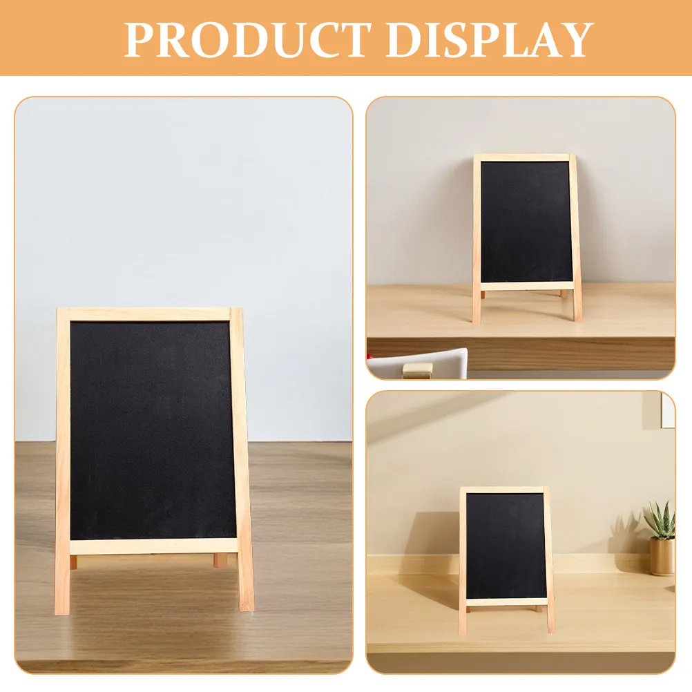 Double-Sided Wooden Mini Chalkboard Message Board Stand Kitchen Garden Birthday Wedding Erasable Writing Display