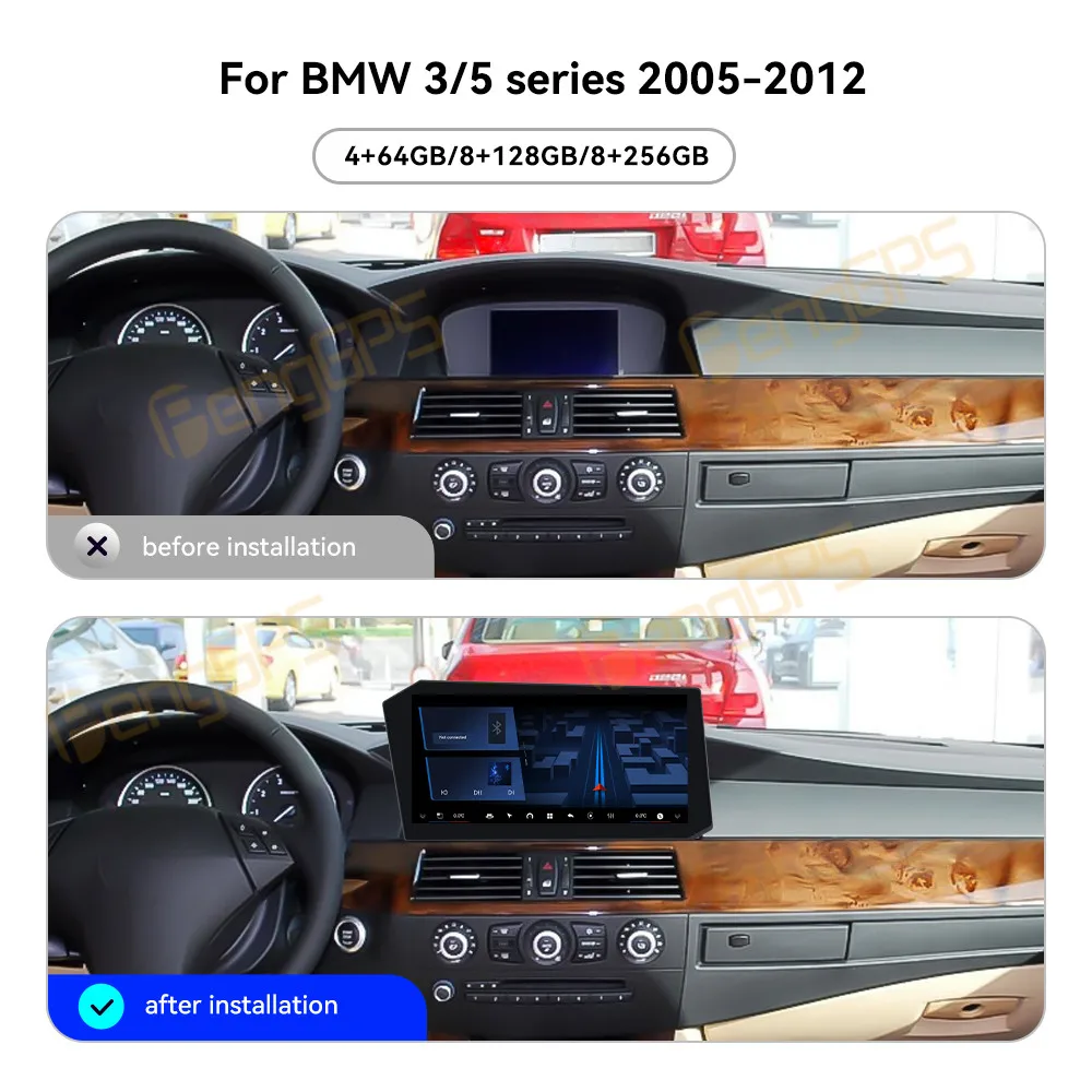 

12,9-дюймовый автомобильный радиоприемник CarPlay Android 14 для BMW 3 5 серии 2005-2012, мультимедийный плеер с сенсорным экраном, GPS-навигация, головное устройство DSP