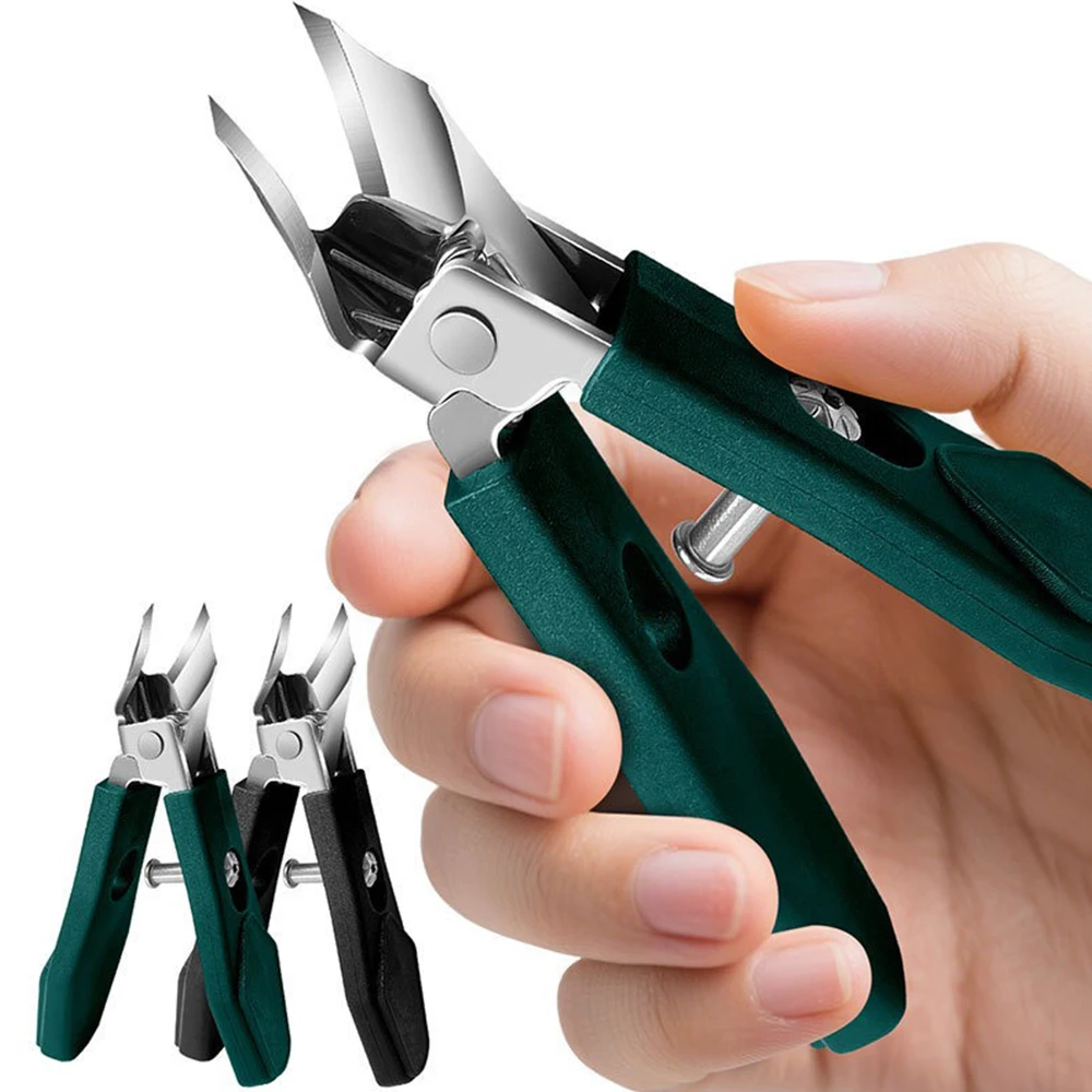 Cortador de unhas curvo de aço inoxidável, cortador de unhas inclinado, removedor de cutícula, aparador de unhas inclinadas, ferramentas de pedicure