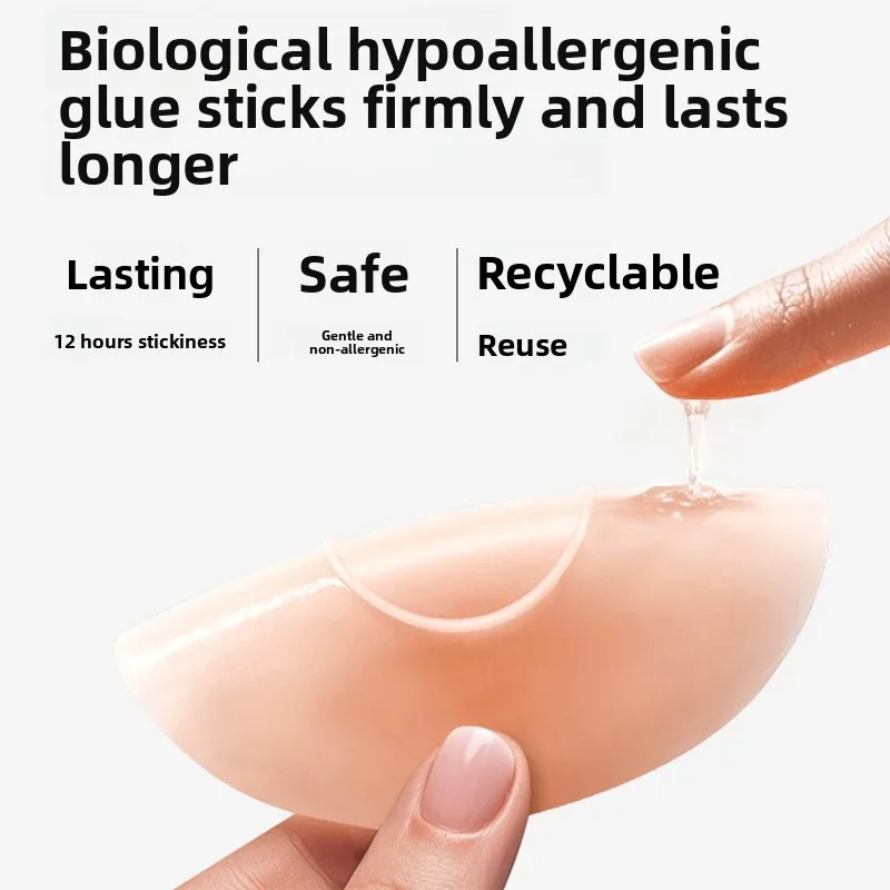 Zelfklevende gratis tepelhoezen 100% puur siliconen pasteitjes Gevoelige huid Onzichtbaar No Show Herbruikbare bloemblaadjes Dun Lichtgewicht