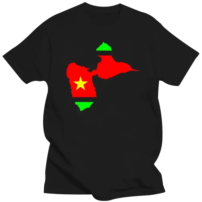 Guadeloupe In Red Yellow And Green Novelty Men's Basic Short Sleeve T-Shirt R276 Tops Tees