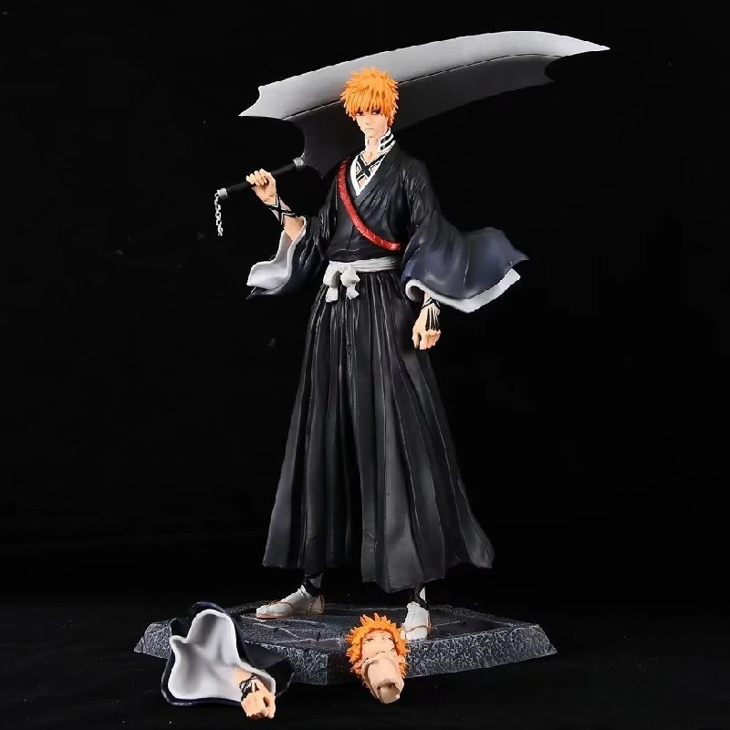 

Anime BLEACH Kurosaki Ichigo Statue model.Double-headed sculpture with two hands.Desktop decoration GK collection handmade model