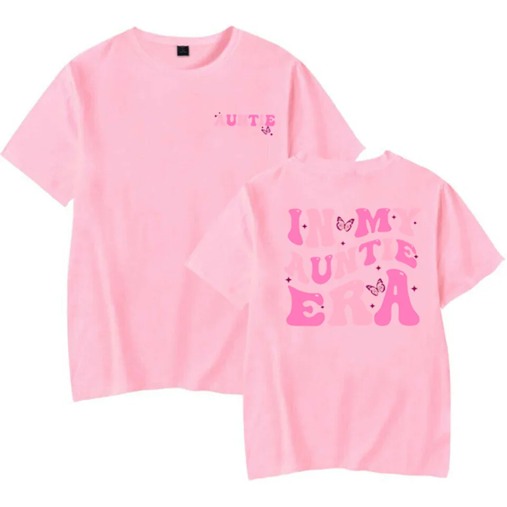 In My Auntie Era Shirt Aunt Era Shirts Funny Aunt Tshirt Baby Announcement for Aunt Tees Trendy Harajuku Casual Tops Y2k Top