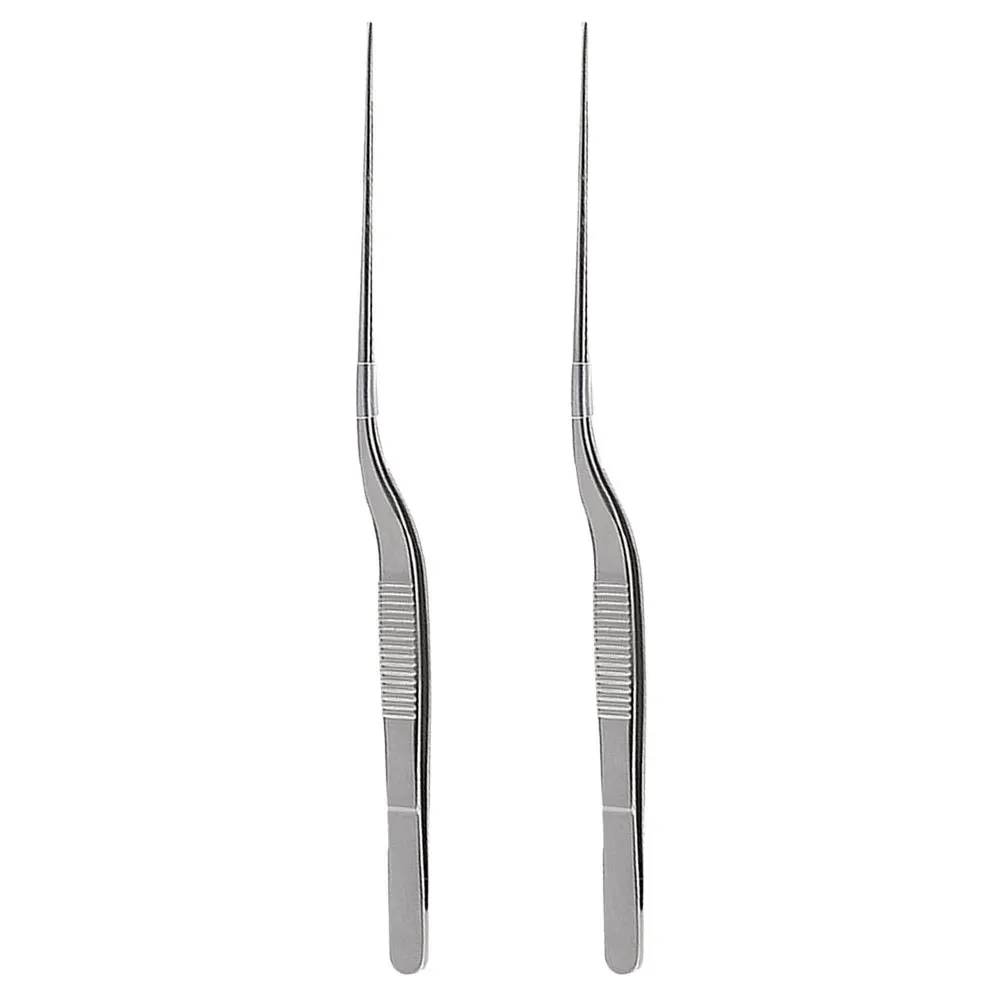 

2Pcs Stainless Steel Kitchen Tweezers for Delicate Salad Sushi Roll Flexible and Sturdy Home Gadget Kitchen Tweezers