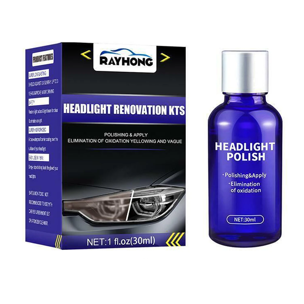 

Car Headlight Restoration Set Fluid Repair Kit Plastic Light Polish Cleaner Fast 30ML Auto Accessories Tools