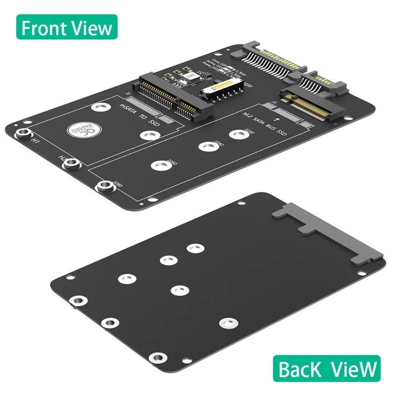New M.2 NGFF/MSATA To SATA3 2-in-1 SSD 2.5-inch Hard Drive Box Adapter Card