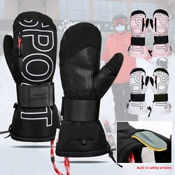 Guantes de esquí para hombre y mujer, guantes impermeables con relleno de algodón cálido para invierno, esquí, Snowboard, ciclismo, deportes al aire libre, pantalla táctil