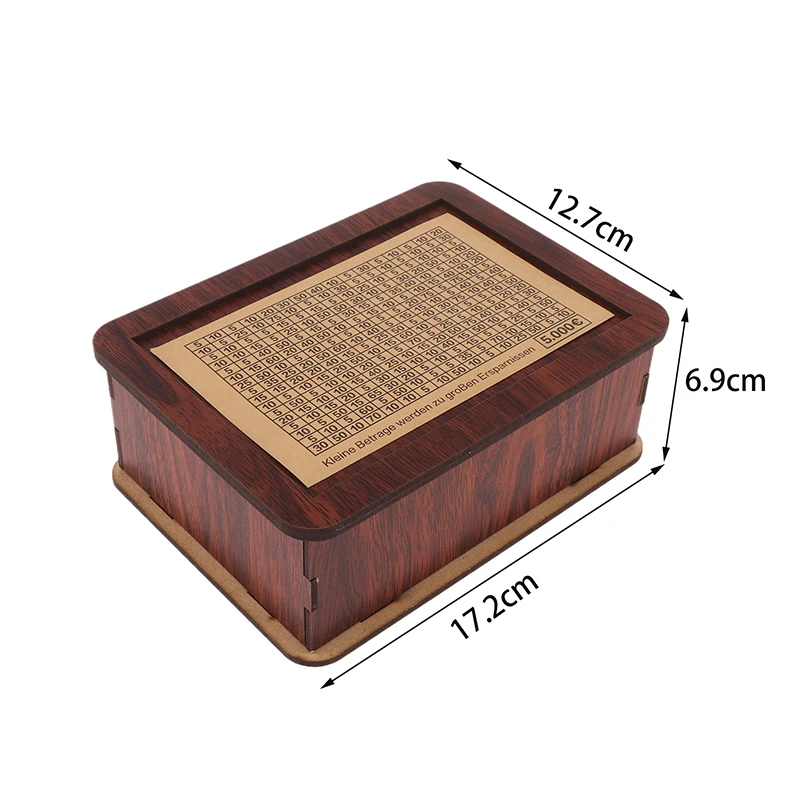 Cofrinho de madeira para economia de dinheiro, recipiente para dinheiro, 1000/5000/10000 euros, caixa para moedas