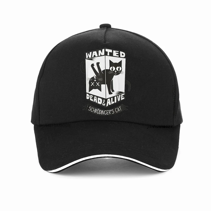 

Wanted Dead And Alive Cat hat Schrodinger Cat Golf Cap Funny Geek Digital Print Baseball Caps gorras