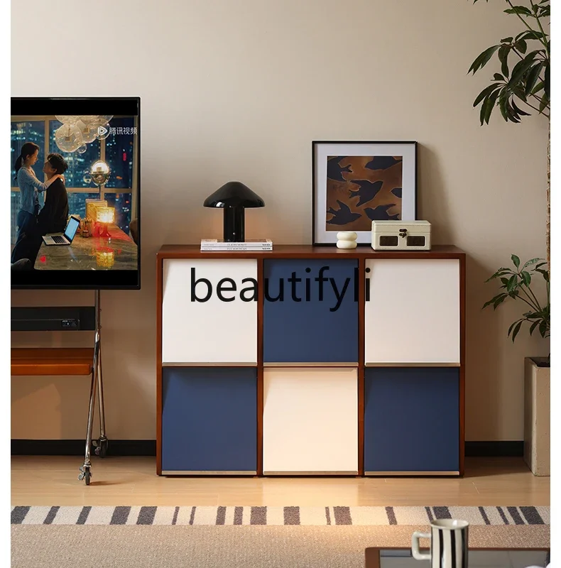 

B6 Solid wood bookcase Bauhaus combination module, medieval dining edge, household floor cabinet