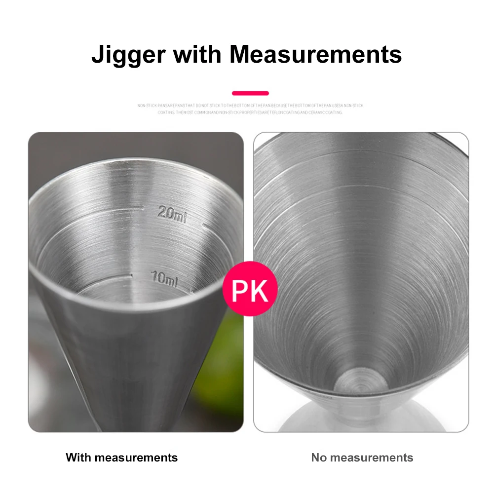 Stainless Steel Cocktail Jigger, Medição dupla cabeça, ferramenta Home Bar Party Club, 30 45ml, 1 2oz