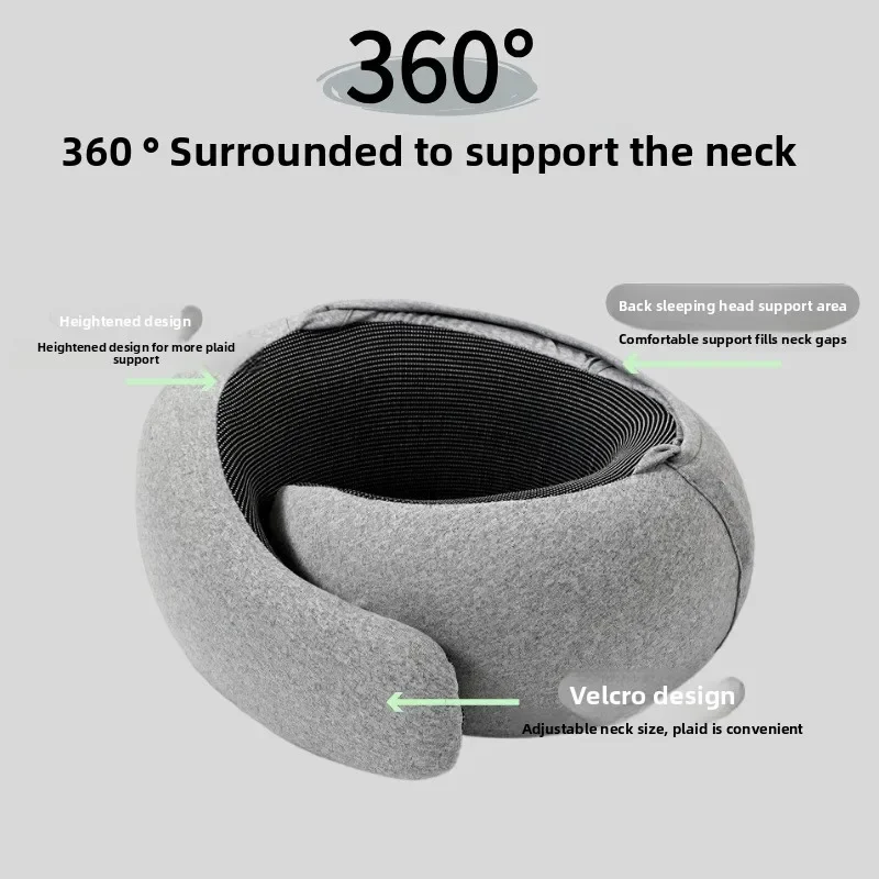 U-shaped travel pillow with hooded neck support - a portable sleeping essential
