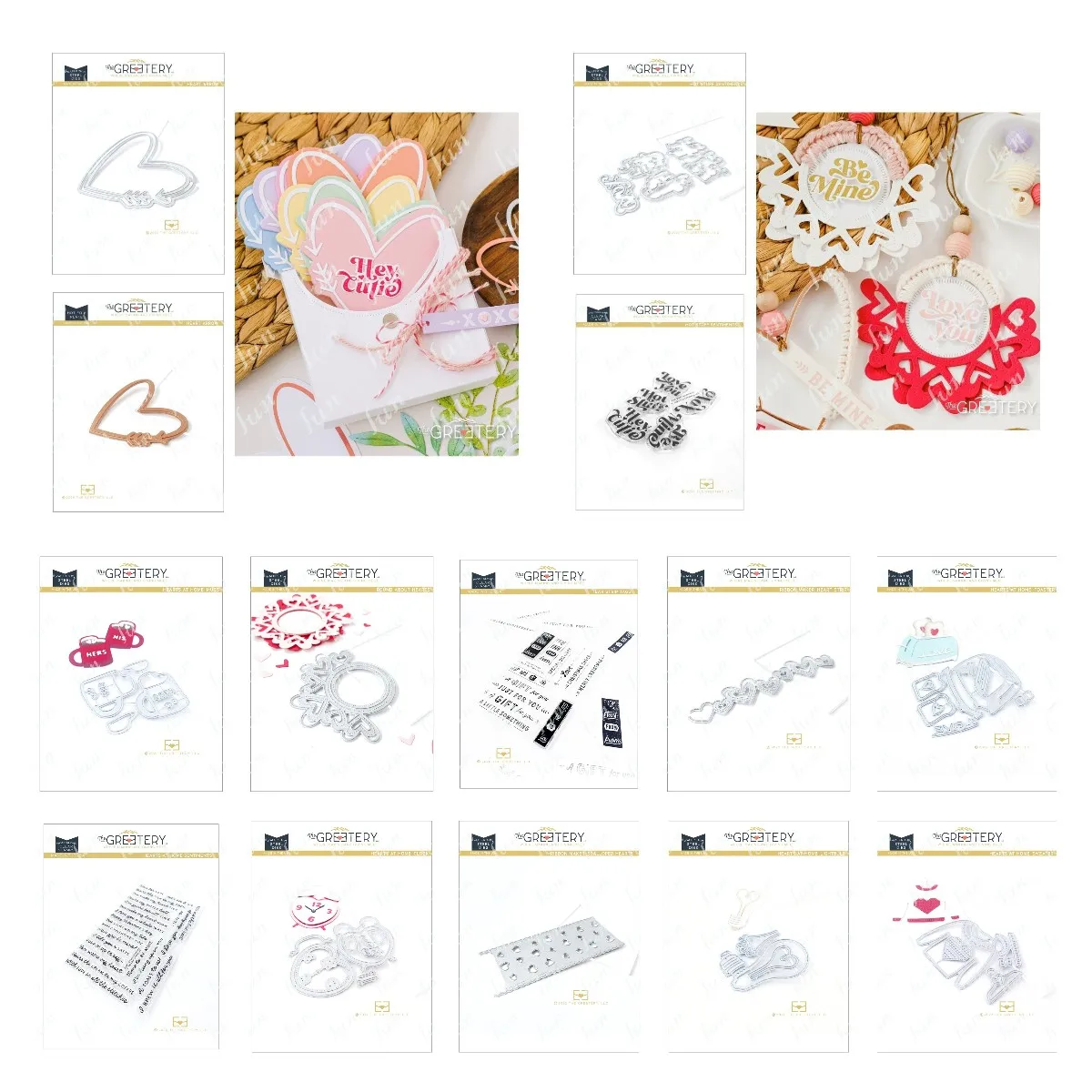 

Valentines Day Gift Hearts Background Hot Foil Plates and Cutting Dies Sentiments Stamps Diy Scrapbooking Decoration Embossing