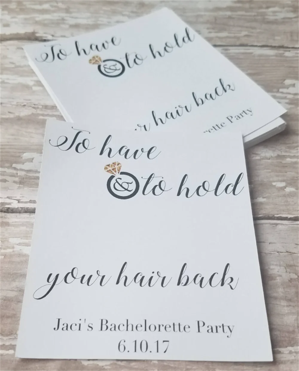 50pcs To Have and Told Hold Your Hair Back Bachelorette Tags, Hairtie Tags, Hair Elastic Tags, Bachelorette Favor Tags