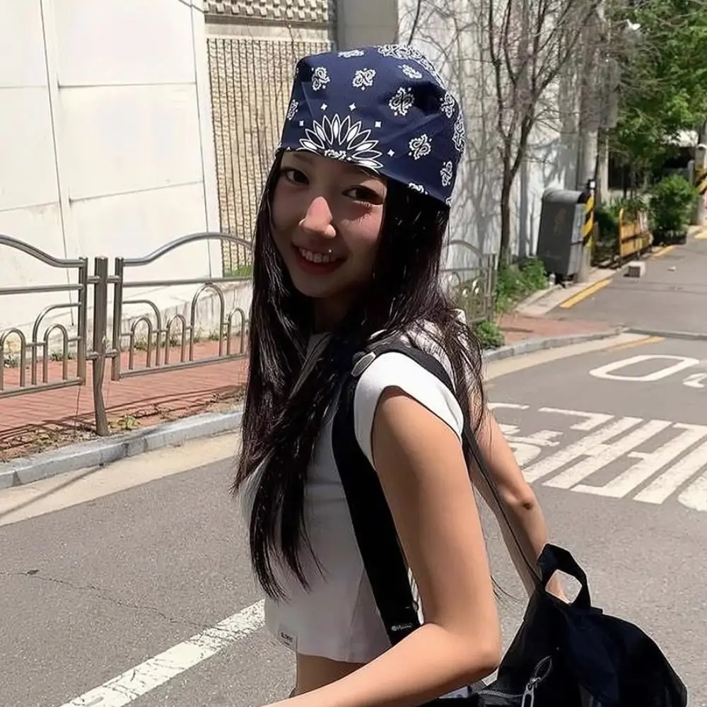 

Fashion Y2K Leopard Print Hair Scarf Hip Hop Spicy Girl Punk Bandana Letter Hair Accessories Small Square Scarf Streetwear