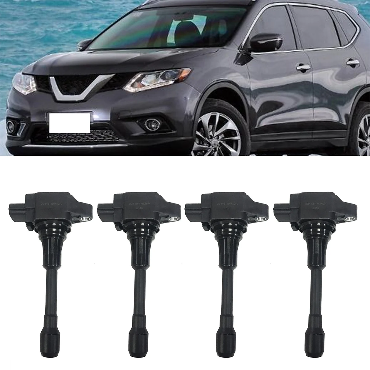 22448-1HM0A 4Pcs Ignition Coil for X RAIL Micra ALTIMA NV200 ROGUE SENTRA Koleos