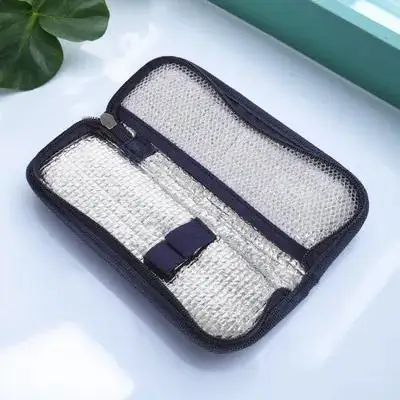 

1pc Cooler Bag Portable Medicine Organizer Lightweight Travel Case Zipper Dustproof Insulin Refrigerator Box Holder For Carrying