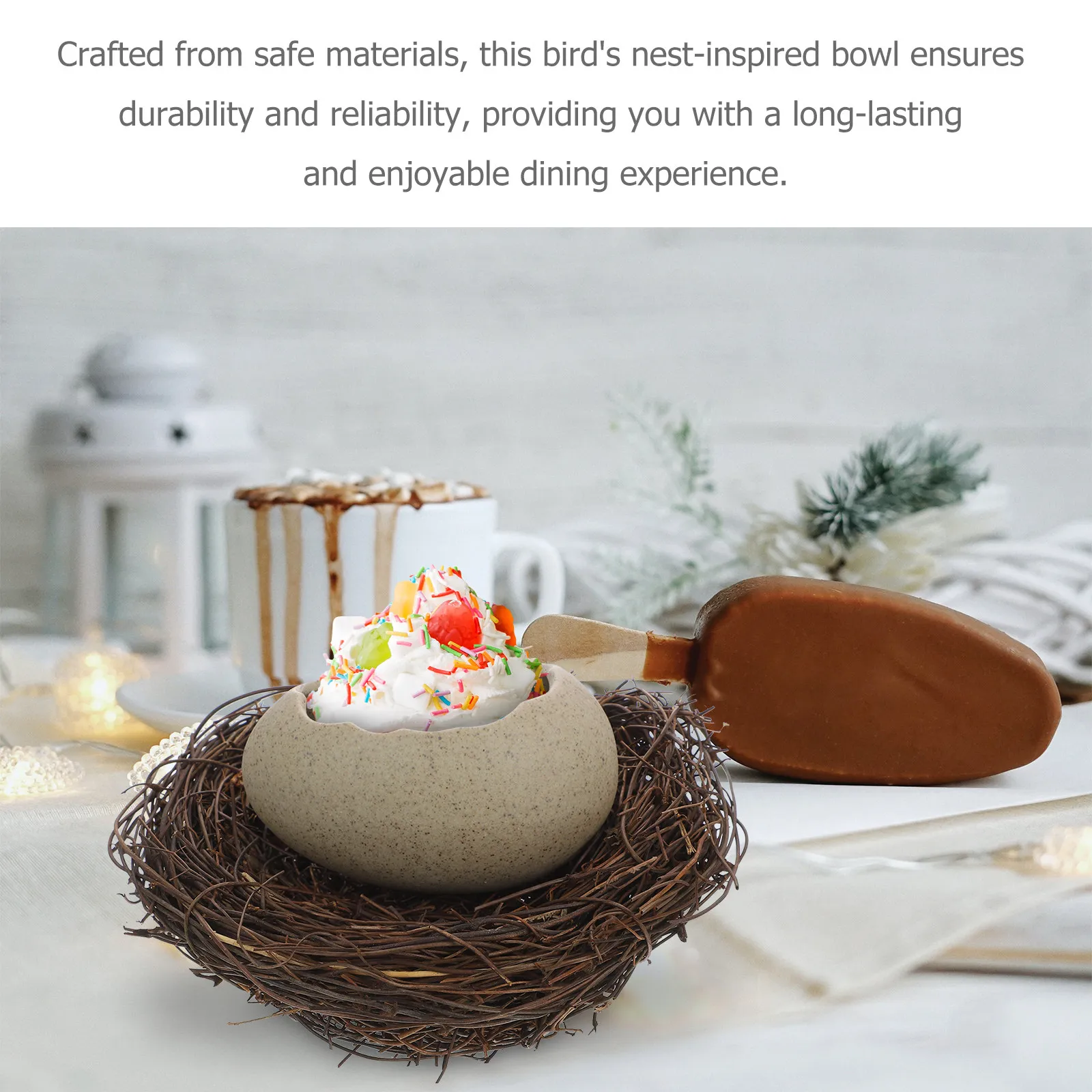 Eggshell Shaped Bowl Decorative Food Dish Ceramic Material Safe Reliable Small Portable Size Home Outdoor Eggshell Shaped Bowl
