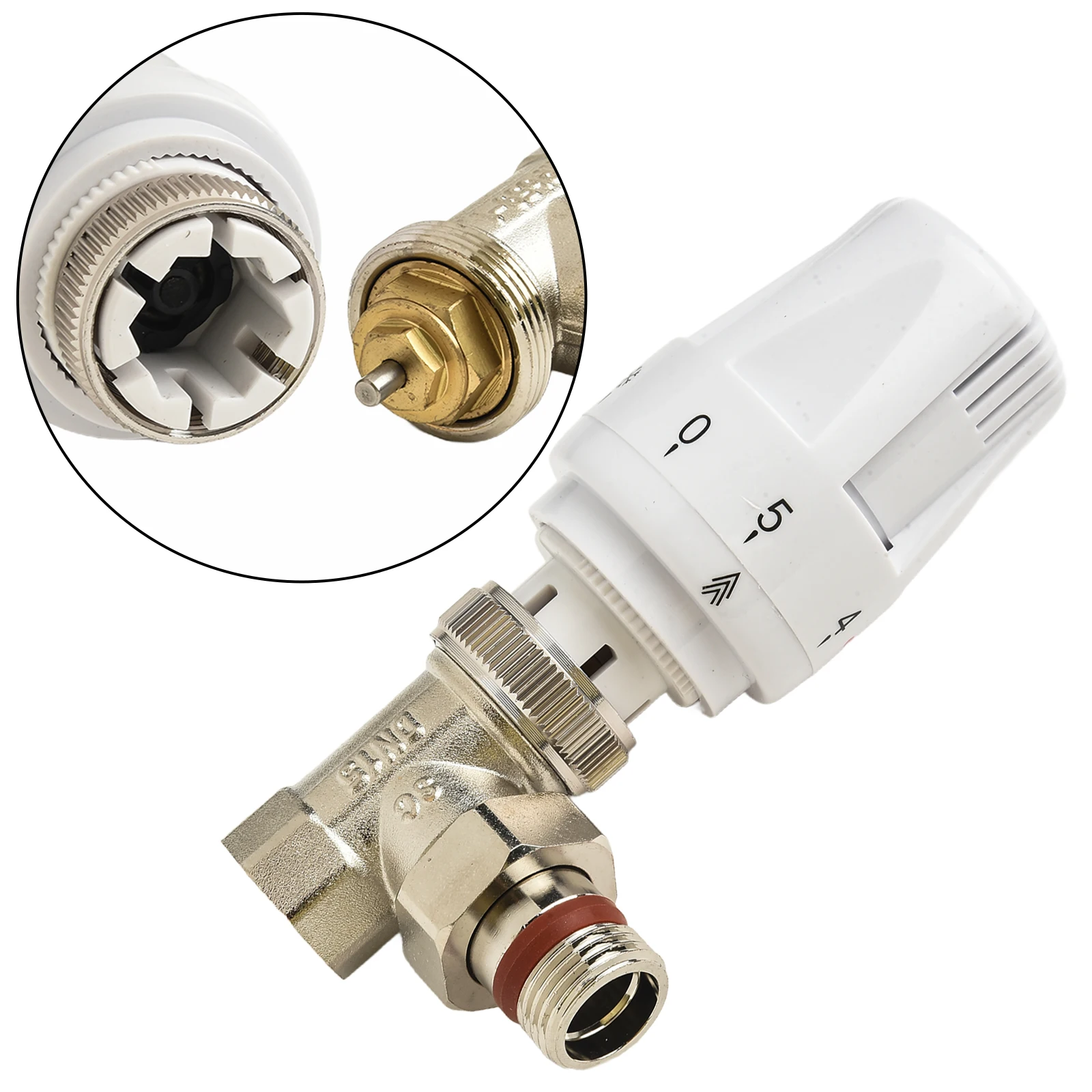 

Thermostatic Radiator Valve For Floor Heating Multiple Settings Special Valve White Silver Energy Efficient Automatically New