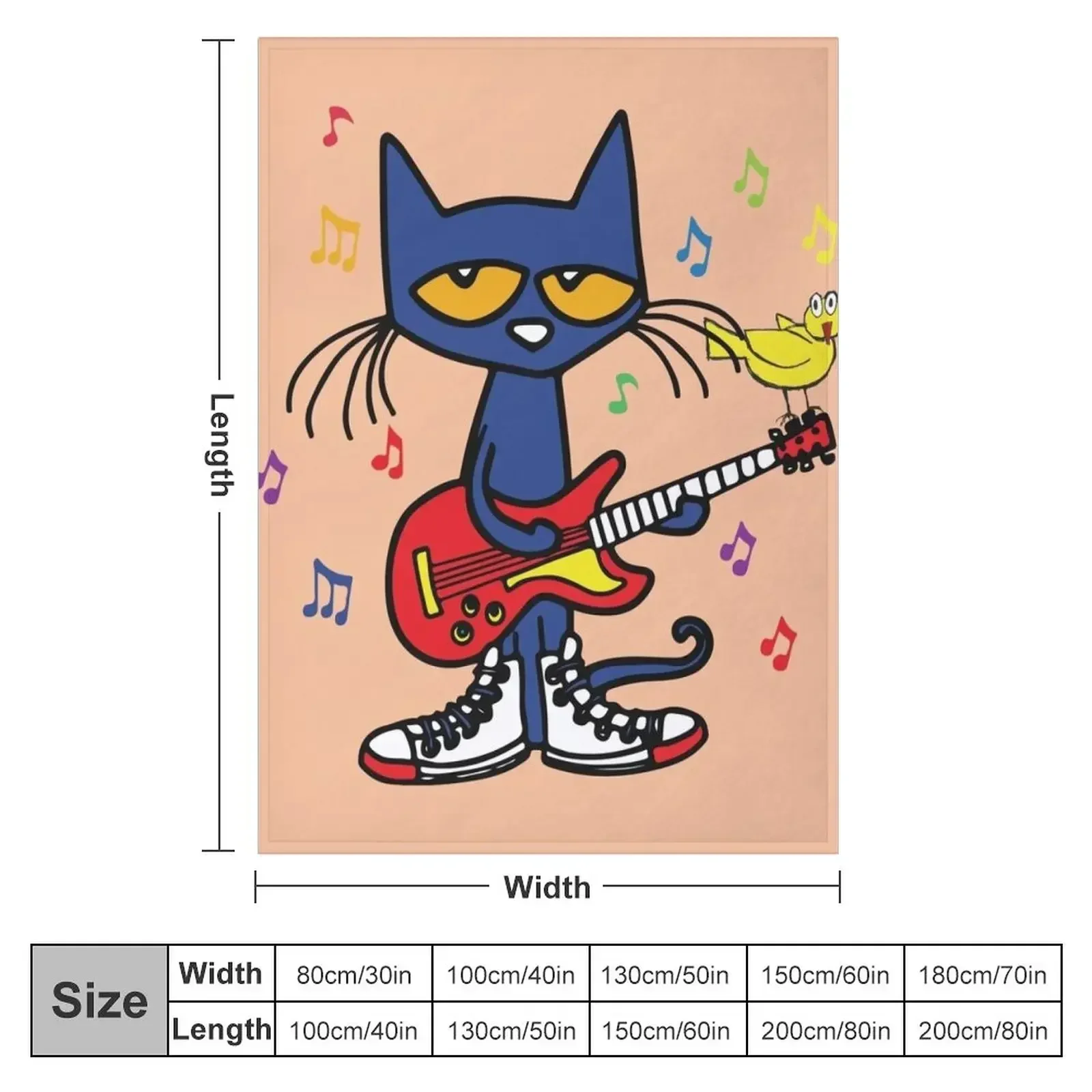 Rock and Read Yellow Bird Pete the Cat with his Red Guitar and white Shoes Throw Blanket Thins warm winter Baby Moving Blankets