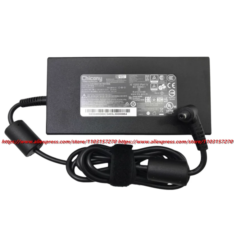 Genuine OEM Chicony A17-230P1B 230W 20V 11.5A AC Adapter Charger For MSI Creator 15 A10UH  WS76 11UK-470/i7-11800H Power Supply