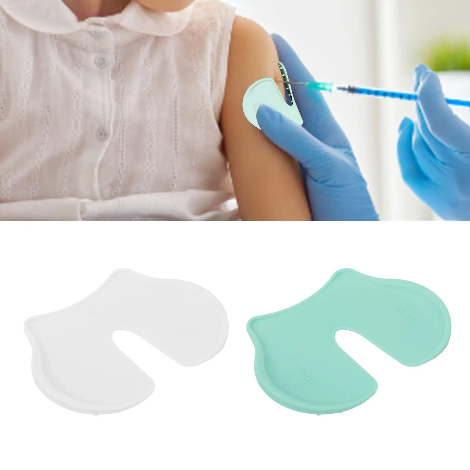 

4Pcs Box Shot Pain Reducer Shot Assist Pad Reusable Plastic Immunization Shooting Assist Kids Adults Blocks Pain Relief