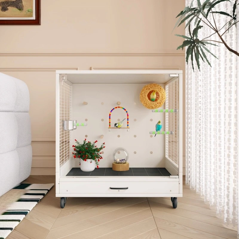 قفص الطيور، قفص الببغاء، جلد النمر، Xuanfeng myna، كبير جدًا، فيلا فاخرة مخصصة، تربية شفافة #4