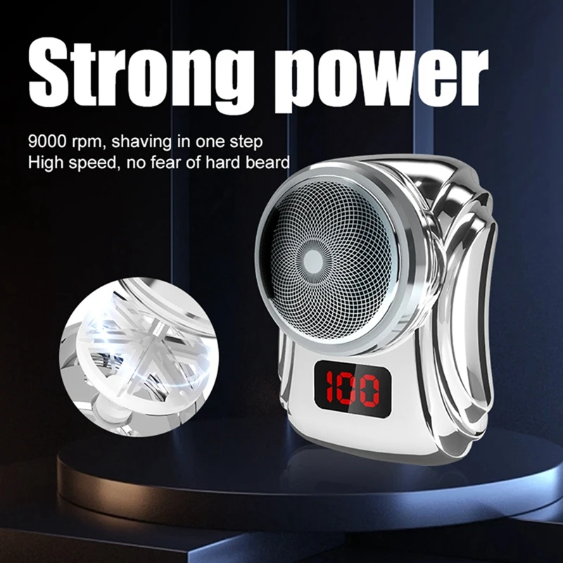 Electric Shaver USB Rechargeable Digital Display Shaver Mini Portable Multifunctional Travel Men's Razors Waterproof