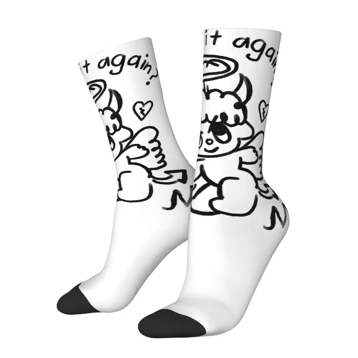 Female Male Devil Angel Karol G Album 2023 Socks Warm Fashion Bichota Season Socks Novelty Merch Middle TubeStockings Gift Idea