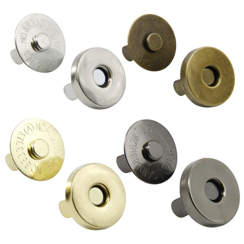 10Pcs 14/18MM Magnetic Snap Fasteners Clasps Buttons for Handbag Purse Wallet Craft Bags Parts Accessories