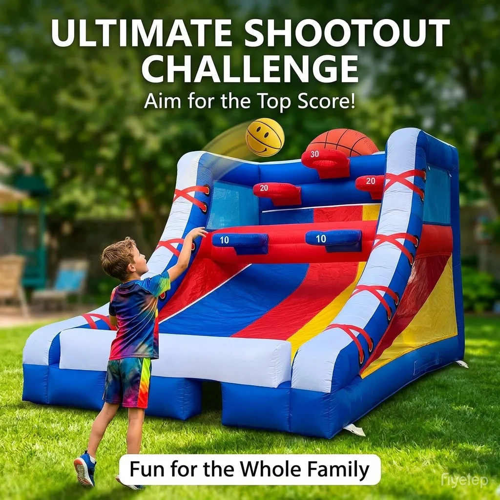 Sayok 13.12x10x10ft Inflatable Basketball Hoop Game Basketball Shooting Tossing Game New Popular Carnival Inflatable Kids Games