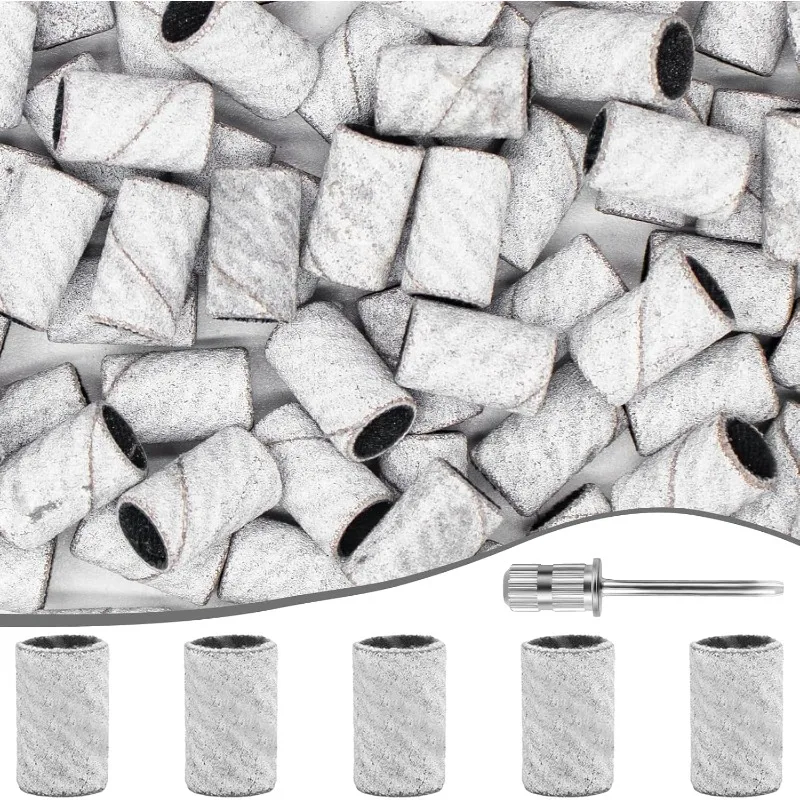 

240 Grit Sanding Bands Nail Drill 100Pcs,Extra Fine Sanding Bands Nail Natural Nails Polishing&Shaping,Zebra Nail Sanding Bands