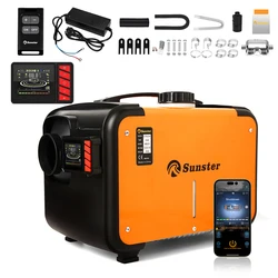 Aquecedor de ar diesel universal, 8kw, 12v, 24v, 220v, ac & dc, tudo em um, bluetooth, controle por aplicativo, aquecedor de estacionamento para van, acampamento, trailer, casa