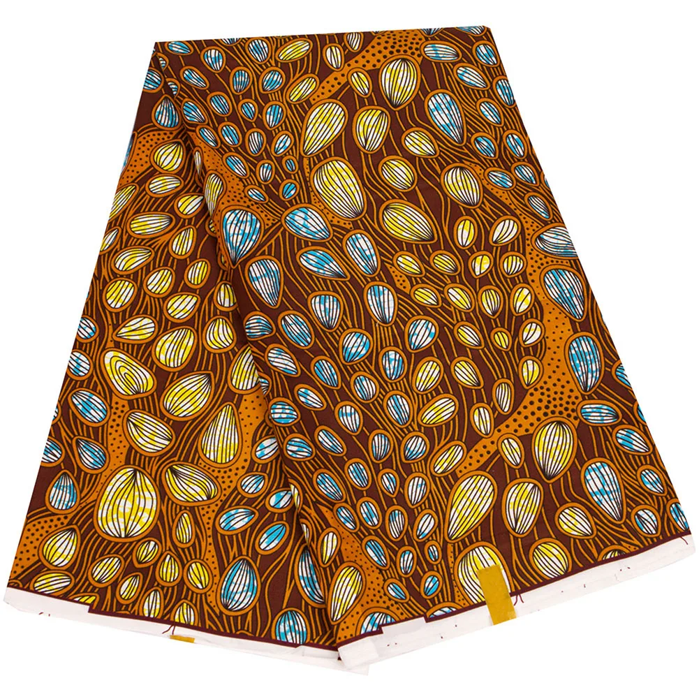 1Pcs Length 1 Yard Width 114cm Polyester African Printed Polyester Multi-Color Fabric Diy Fabric African Wax Dyed Fabric