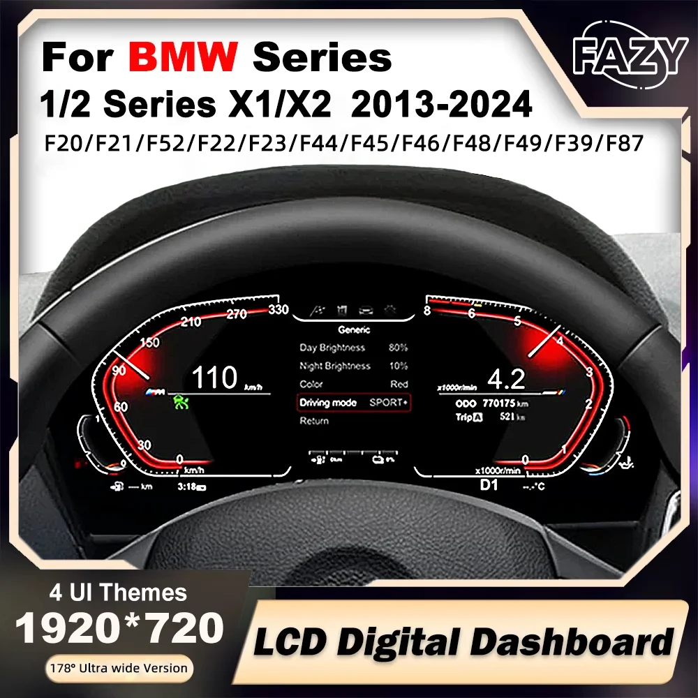 

ЖК-дисплей приборной панели для BMW 1 2 серии X1 X2 F20 F21 F52 F22 F23 F44 F45 F46 F48 F49 F39 F87 Спидометр Цифровая приборная панель