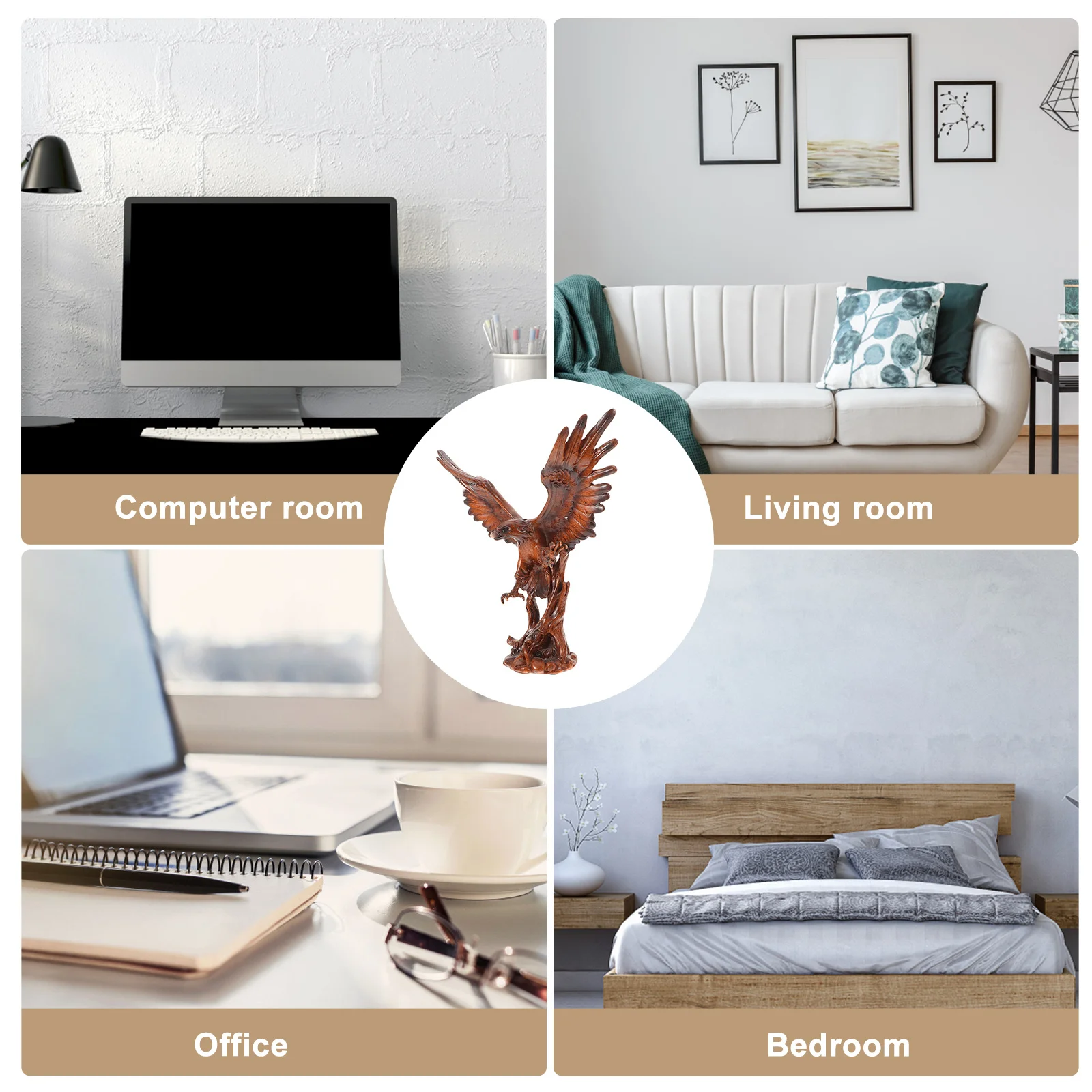 

Eagle Resin Statue Table Decoration Spread Wings Desktop Office Decor Elegant Eagle Sculpture Resin Figurines Animal Figurines