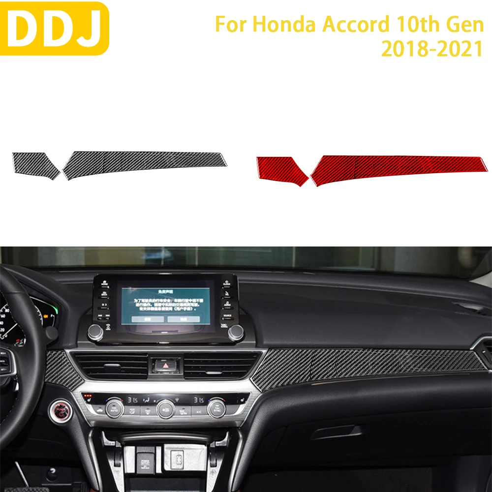 

For Honda Accord 10th Gen 2018 2019 2020 2021 Accessories Carbon Fiber Car Interior Instrument Panel Trim Sticker Decoration