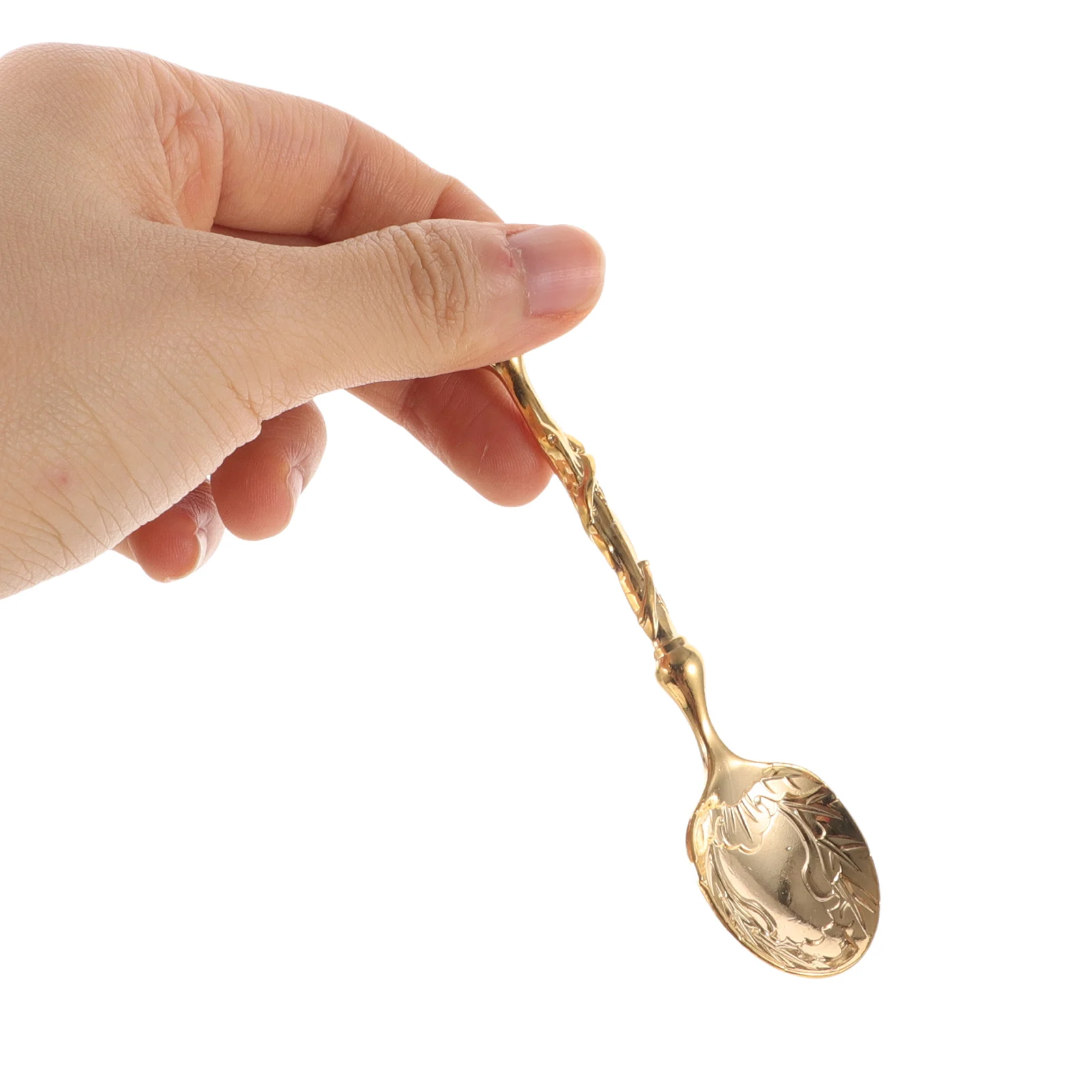 

4pcs Retro Carved Bowl Spoons Stainless Steel Dessert Coffee Spoon Vintage European Style Mixing Spoon For Ice Cream Cake Honey