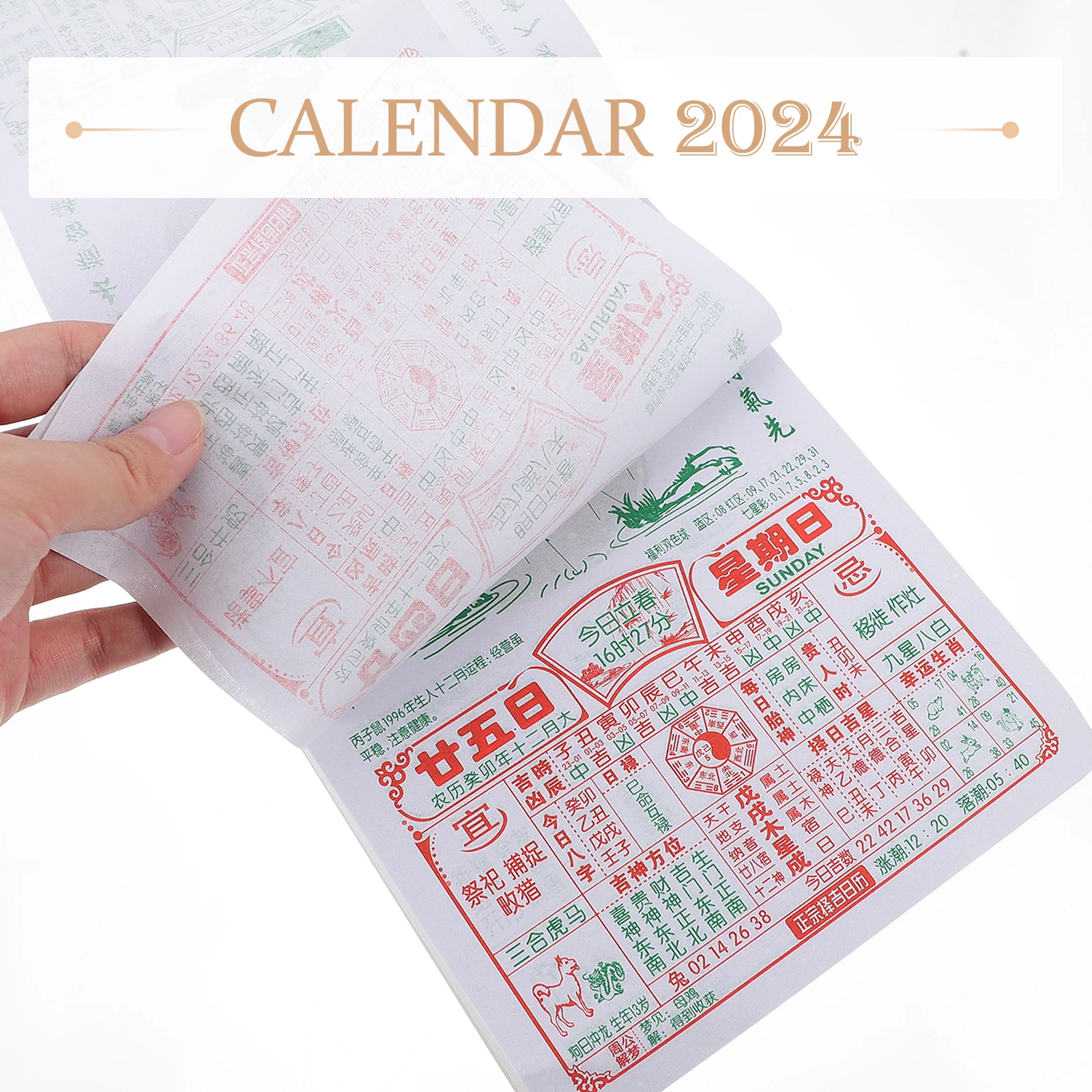 

2024 Old Household Wall Calendar Calendar Monthly Tearable Wall Home Decoration Tradition Chinese Paper Year of Dragon