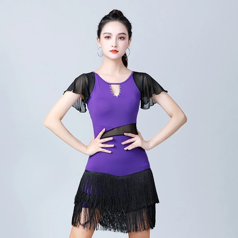 

New Women Latin Dance Costumes Sexy Modern Dance Dress Party Dancing Dresses Fringe Tassel Dress Training Latin Dress For Women