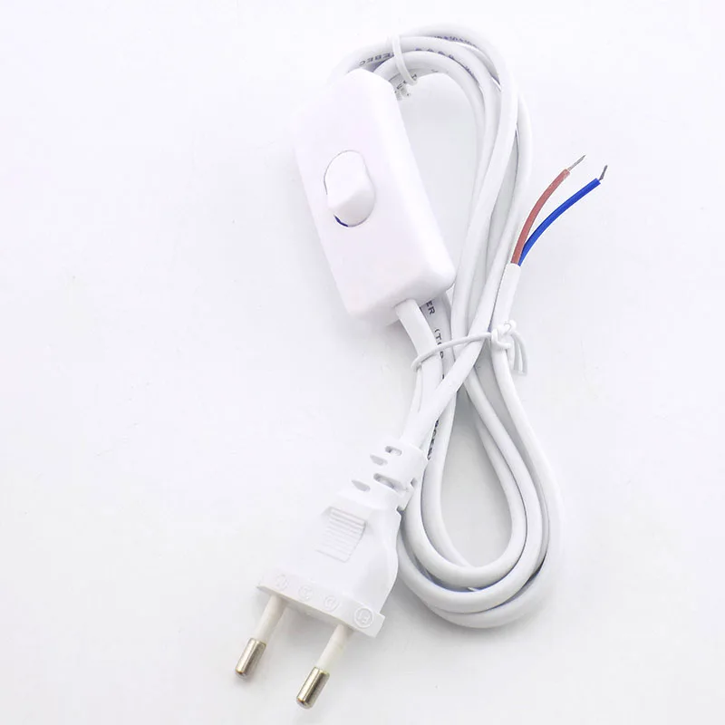 1.8m eclectic 110v-200v AC Power Supply Cable EU Euro extension cord Adapter 303 on/off switch  US plug For led light bulb tube