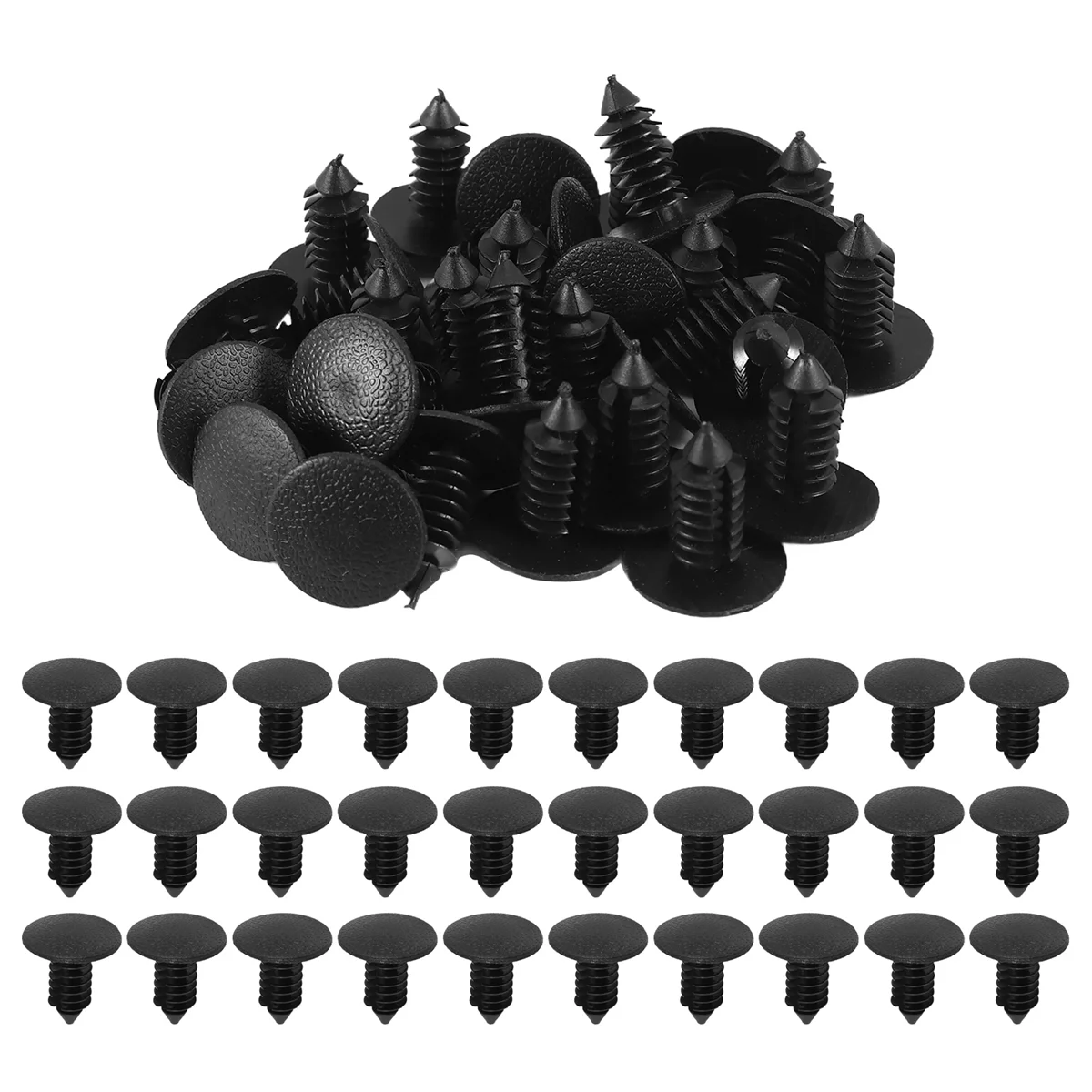 30pcs 9mm x 8mm Hole Plastic Car Fender Fir Tree Clips Rivets Retainer