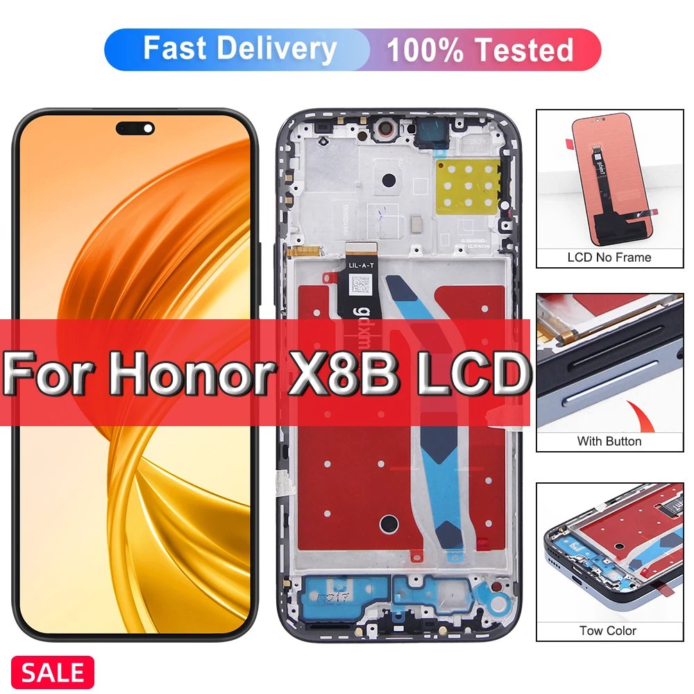 AMOLED X8B For Huawei honor X8B LLY-LX1, LLY-LX2, LLY-LX3 Lcd Display Touch Screen Digitizer Assembly Replacement With Frame