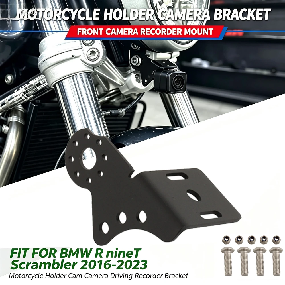 Motorcycle Holder Cam Camera Driving Recorder Bracket Front Camera For BMW RnineT R nineT Scrambler 2016-2023 2022 2021 2020