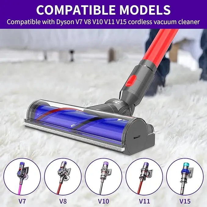 Für Dyson V6 V7 V8 V10 V11 V15, Direktantrieb-Staubsaugerbürste, Bodenwerkzeug für Teppich & Hartböden, Gleiche Qualität wie Original – Detail 2