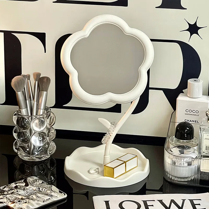 화장대, 사무실 책상 및 학생 메이크업을 위한 보석 홀더가 있는 해바라기 화장대 거울 데스크탑
