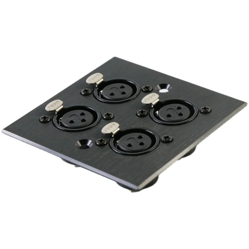 

1~2~4 Speaker Sockets XLR Canon Head 86 Aluminum Alloy Audio Panel 6.5 Seat Wall Recording Studio Row Plug